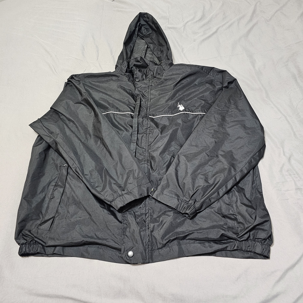 U.S. Polo Assn. Black Hooded Windbreaker Jacket